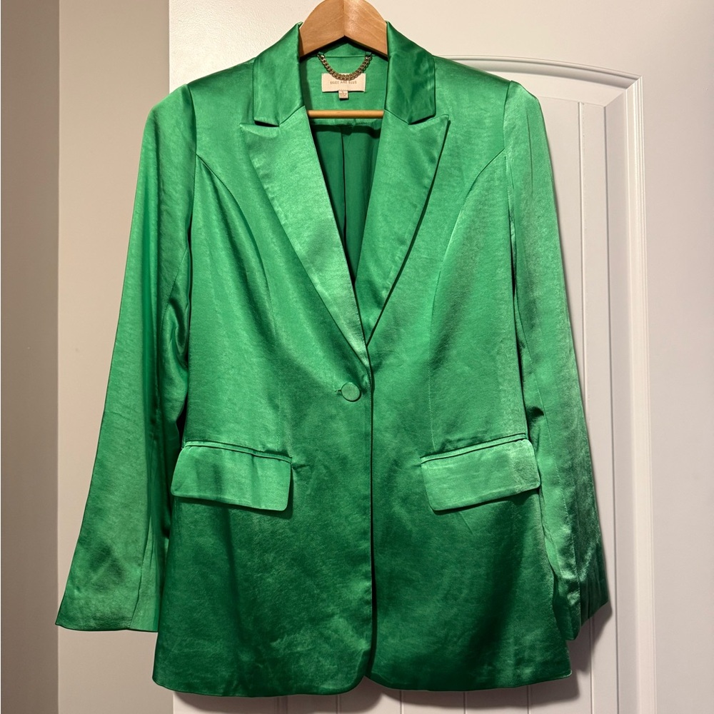 NWOT Skies Are Blue Vibrant Green Blazer